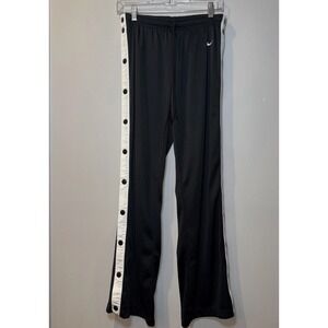 Vtg Nike Pants Women‎ M 8-10 Black White Full Snap Tear Away Mesh Basketball Y2K